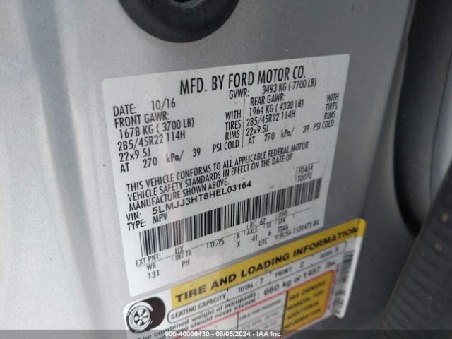 5LMJJ3HT8HEL03164 Lincoln Navigator L Select