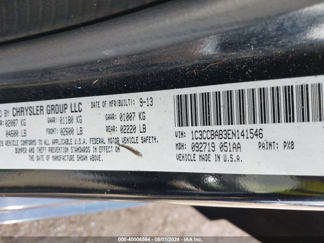 1C3CCBAB3EN141546 Chrysler 200 LX
