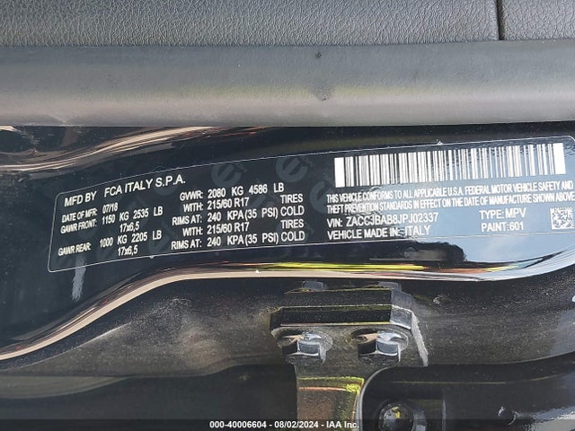 ZACCJBAB8JPJ02337 Jeep Renegade Upland Edition 4x4