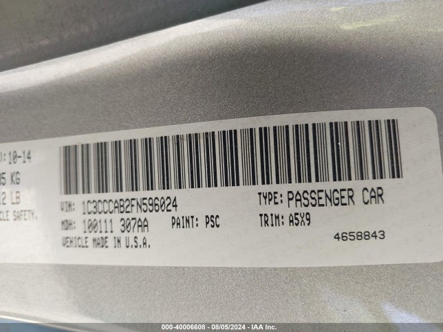 Chrysler 200 Limited 2015 1C3CCCAB2FN596024 Image 9