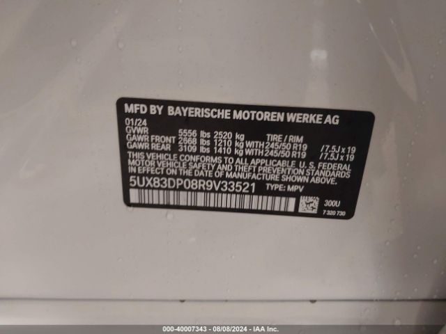 5UX83DP08R9V33521 BMW X3 M40i