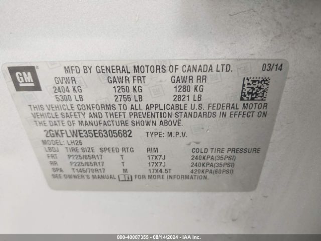 2GKFLWE35E6305682 GMC Terrain Sle-2