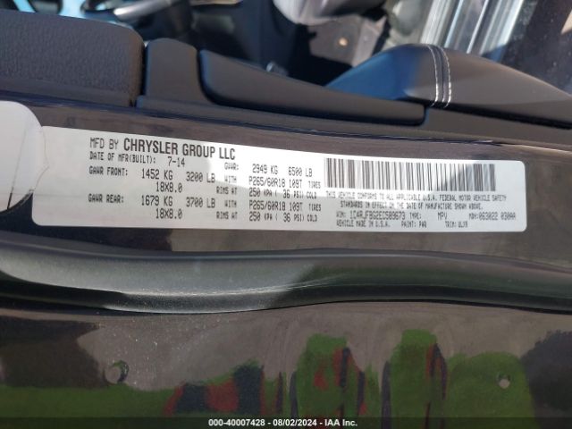 1C4RJFBG2EC589673 Jeep Grand Cherokee Limited