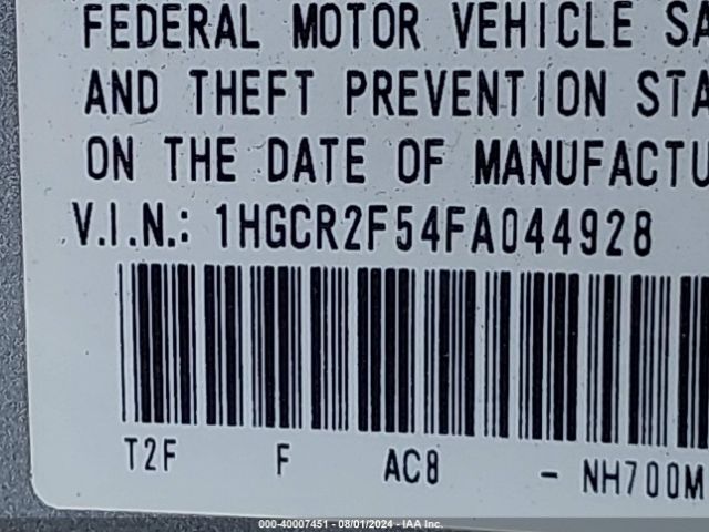 1HGCR2F54FA044928 Honda Accord Sport