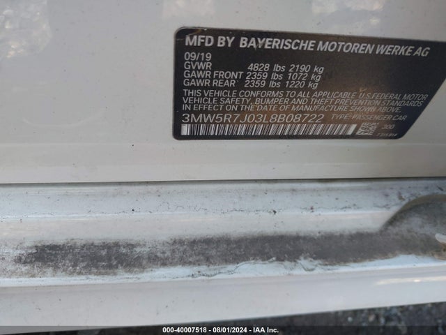 3MW5R7J03L8B08722 BMW 330i Xdrive