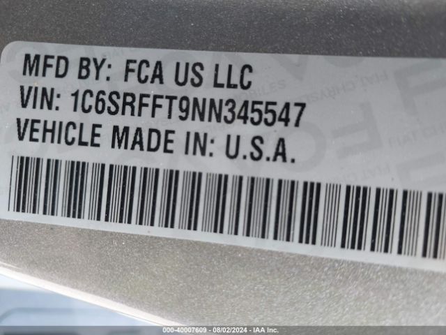 1C6SRFFT9NN345547 RAM 1500 Big Horn  4x4 5'7 Box