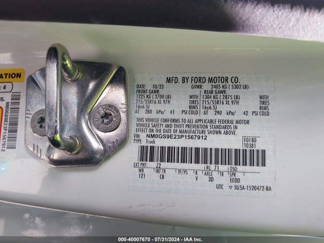 Ford Transit Connect Xl Passenger 2023 NM0GS9E23P1567912 Image 9