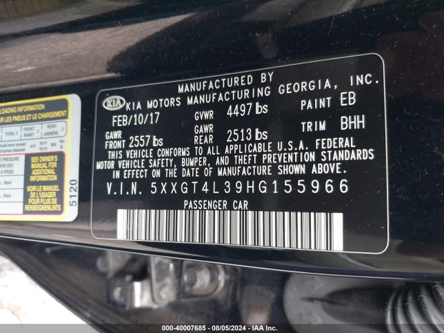 KIA Optima Lx 2017 5XXGT4L39HG155966 Image 9