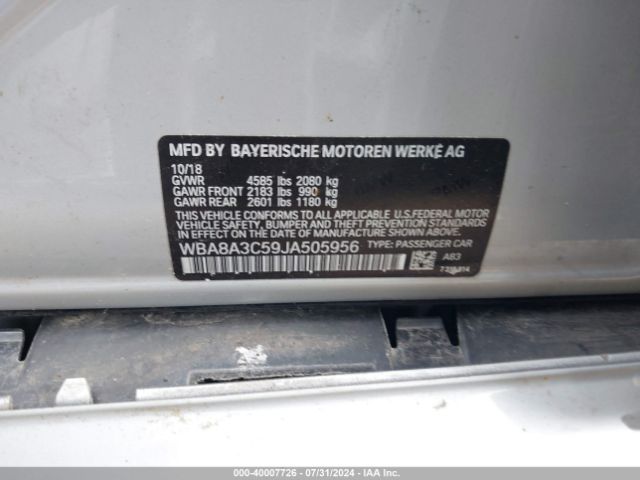 WBA8A3C59JA505956 BMW 320i Xdrive