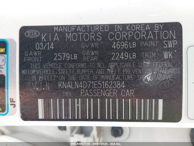 KIA Cadenza Limited 2014 KNALN4D71E5162384 Image 9