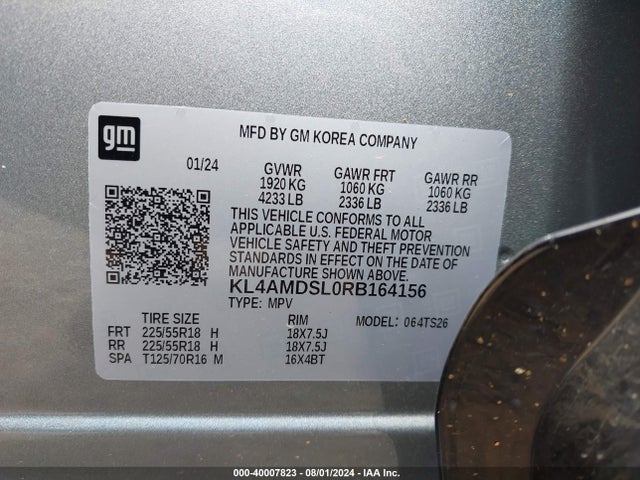 KL4AMDSL0RB164156 Buick Encore Gx Sport Touring Fwd