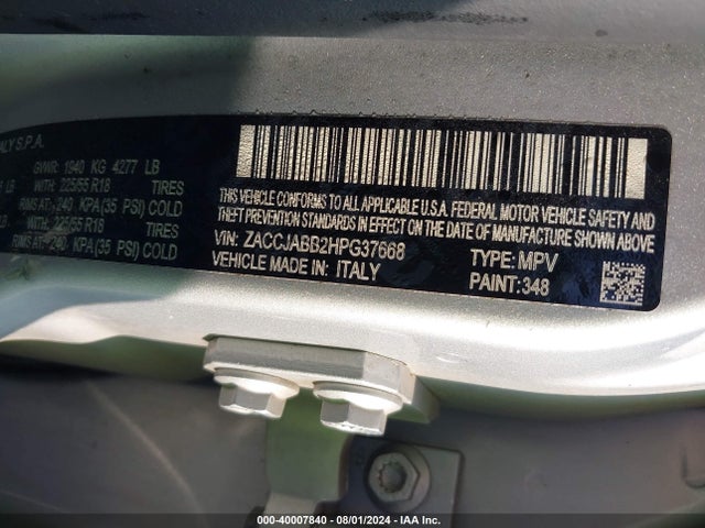 ZACCJABB2HPG37668 Jeep Renegade Latitude Fwd