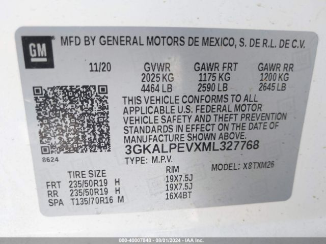 3GKALPEVXML327768 GMC Terrain Fwd Slt