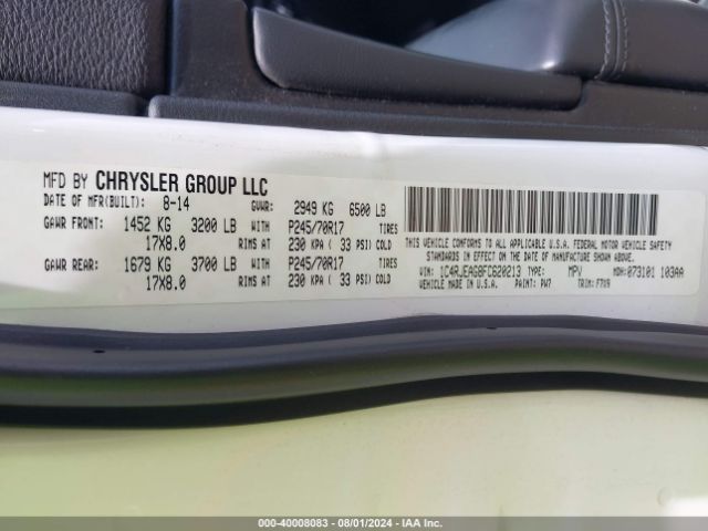 1C4RJEAG8FC620213 Jeep Grand Cherokee Laredo
