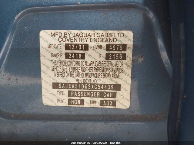 2002 JAGUAR X-TYPE SAJEA51D62XC54439 Photo 8