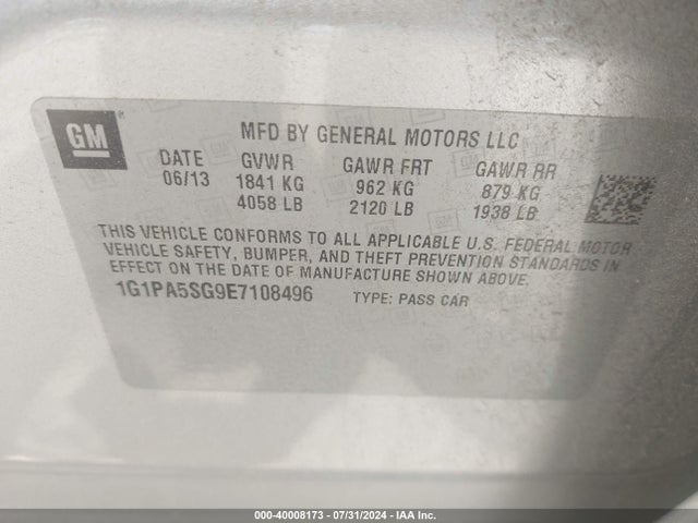 1G1PA5SG9E7108496 Chevrolet Cruze Ls Auto