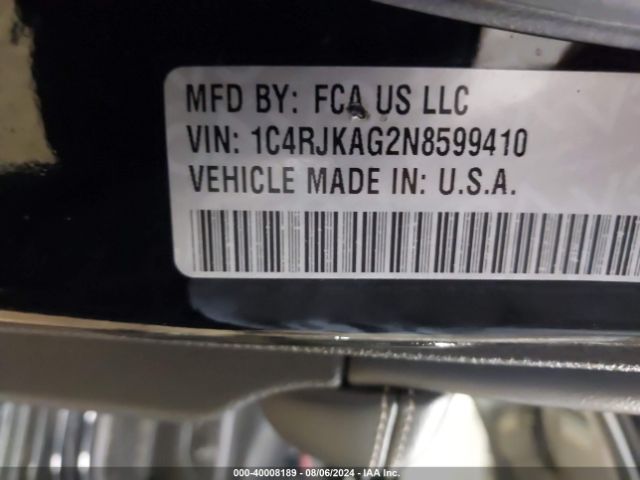 1C4RJKAG2N8599410 Jeep Grand Cherokee L Laredo 4x4