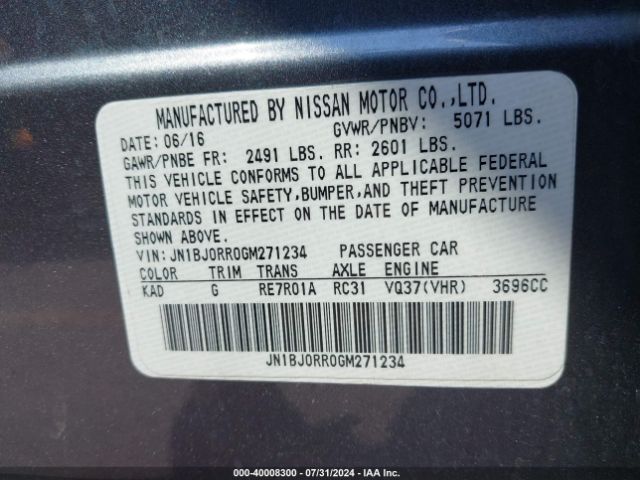JN1BJ0RR0GM271234 Infiniti QX50