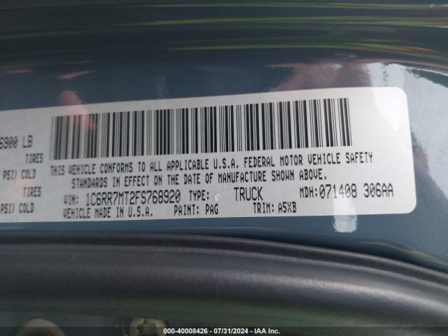 1C6RR7MT2FS768920 RAM 1500 Sport