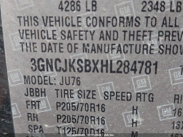 Продажа на аукционе авто 2017 Chevrolet Trax Ls, vin: 3GNCJKSBXHL284781, номер лота: 40008449