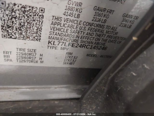 KL77LFE24RC145246 Chevrolet Trax Fwd Sp