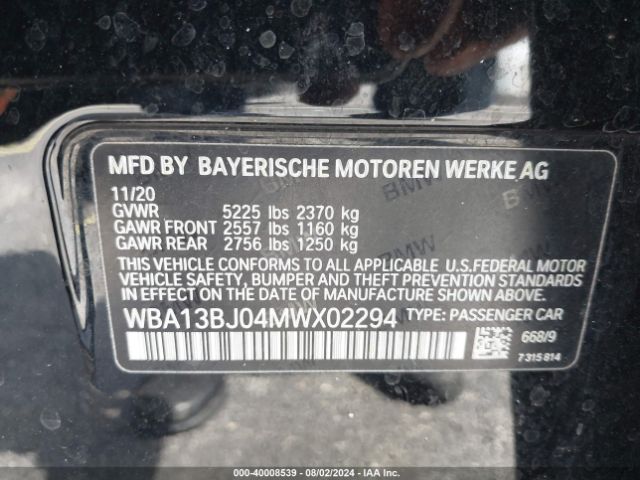 WBA13BJ04MWX02294 BMW 530i Xdrive