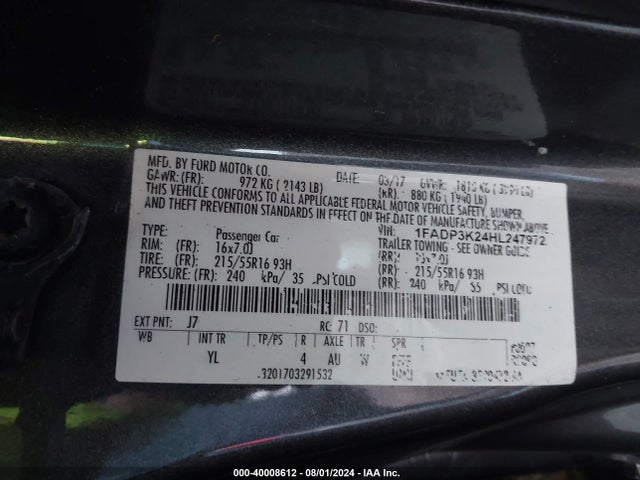 Ford FOCUS SE 2017 1FADP3K24HL247972 Image 9