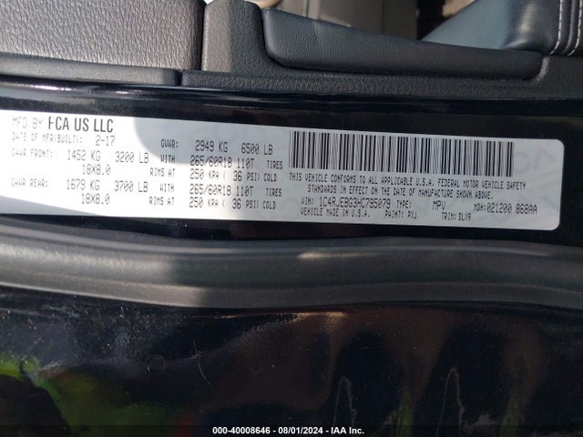 1C4RJEBG3HC795079 Jeep Grand Cherokee Limited 4x2