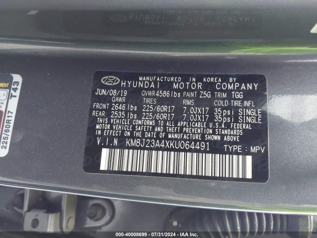 Hyundai TUCSON SE 2019 KM8J23A4XKU064491 Image 9