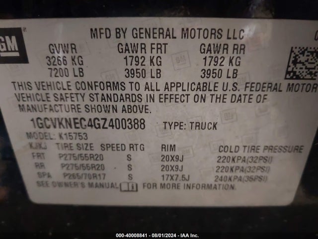 Chevrolet Silverado 1500 Wt 2016 1GCVKNEC4GZ400388 Image 9