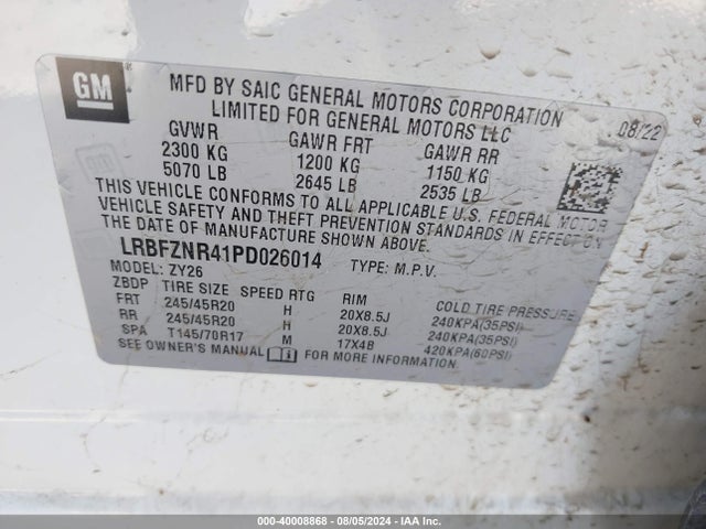 LRBFZNR41PD026014 Buick Envision Essence Fwd