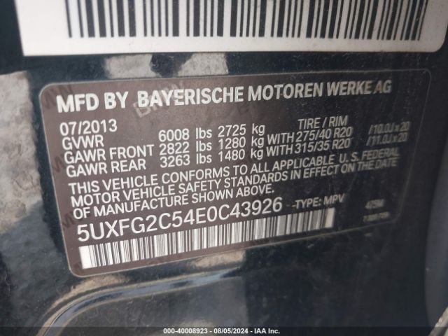 5UXFG2C54E0C43926 BMW X6 Xdrive35i
