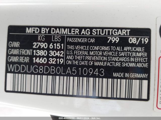 WDDUG8DB0LA510943 Mercedes-Benz S 560