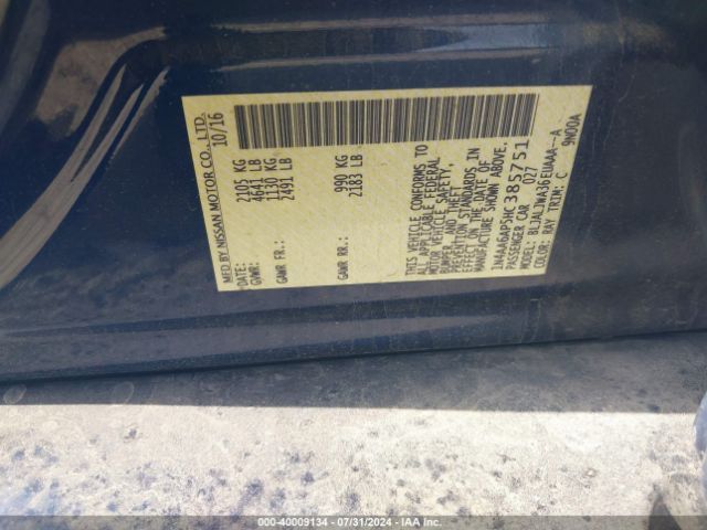 1N4AA6AP5HC385751 Nissan Maxima 3.5 Sv