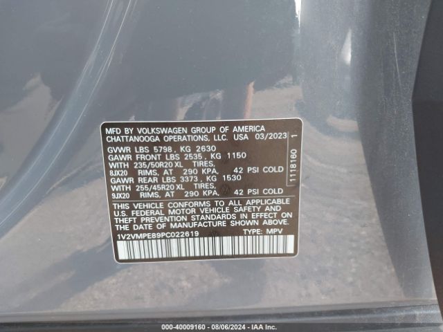 1V2VMPE89PC022619 Volkswagen Id.4 Pro/pro S