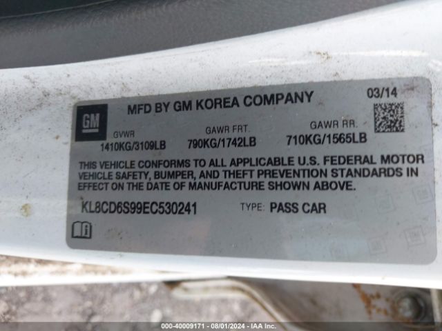KL8CD6S99EC530241 Chevrolet Spark 1lt Auto