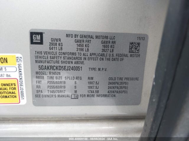5GAKRCKD5EJ240051 Buick Enclave Premium
