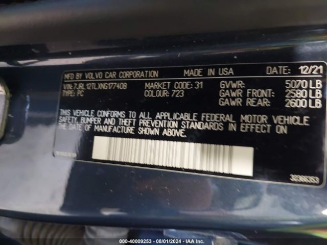 2022 VOLVO S60 7JRL12TLXNG177408 Photo 8
