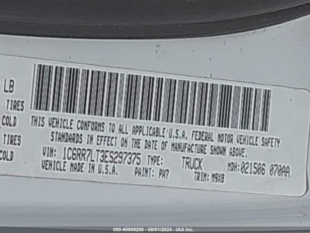 1C6RR7LT3ES297375 RAM 1500 Slt