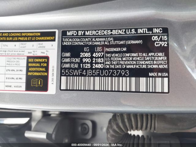 55SWF4JB5FU073793 Mercedes-Benz C 300 Luxury/sport