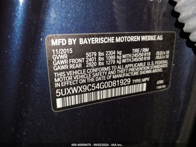 5UXWX9C54G0D81929 BMW X3 Xdrive28i
