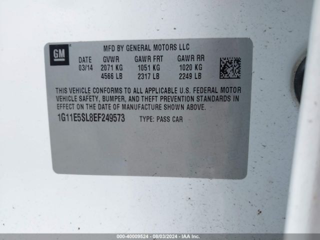 1G11E5SL8EF249573 Chevrolet MALIBU 2LT