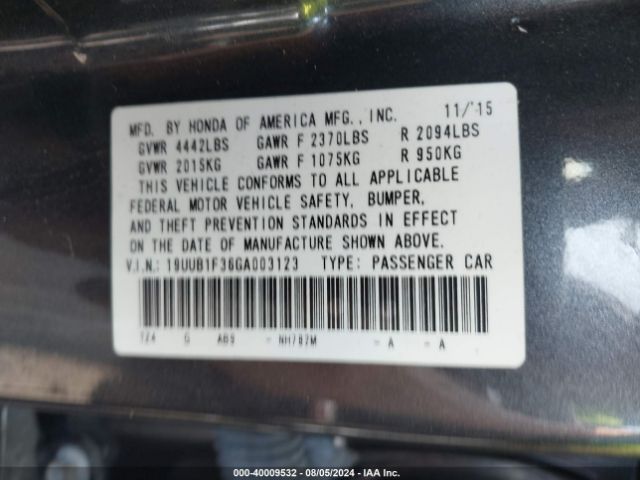 19UUB1F36GA003123 Acura TLX