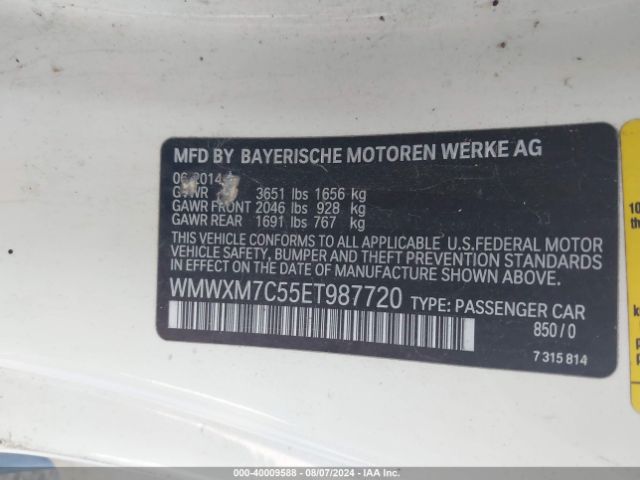 WMWXM7C55ET987720 Mini Hardtop Cooper S