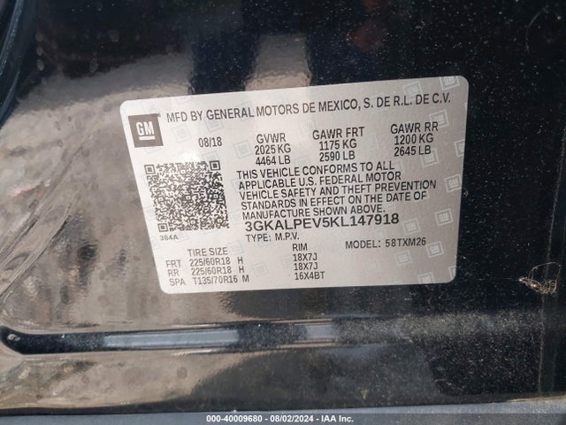 GMC Terrain Slt 2019 3GKALPEV5KL147918 Image 9