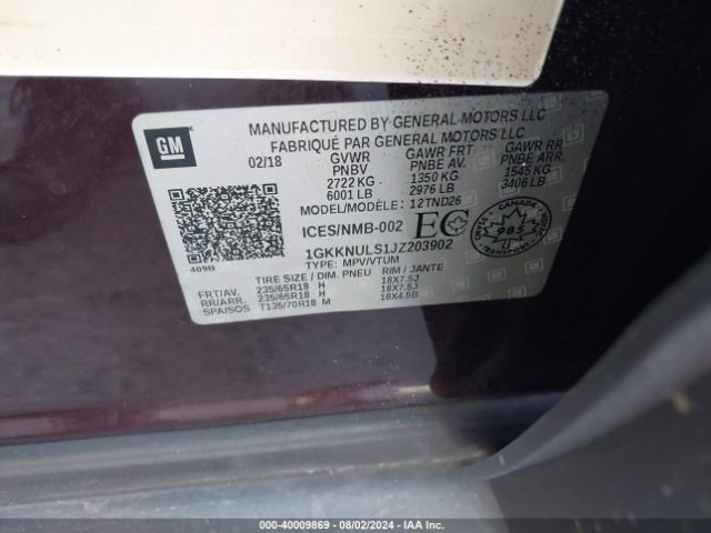 1GKKNULS1JZ203902 GMC Acadia Slt-1