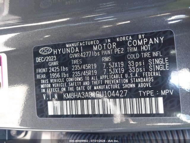 KM8HA3A31RU104427 Hyundai Kona N Line