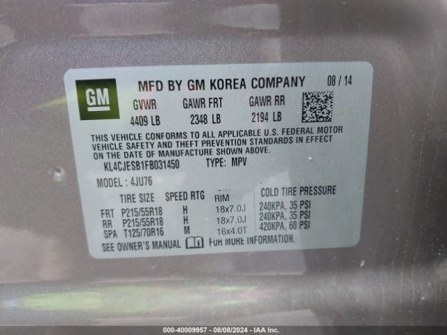 KL4CJESB1FB031450 Buick Encore
