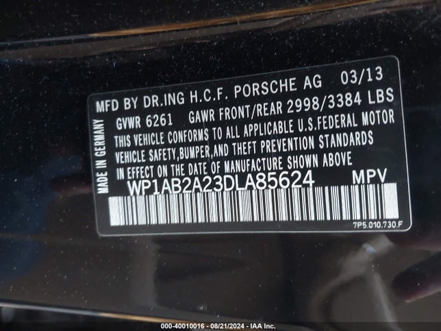 2013 PORSCHE CAYENNE WP1AB2A23DLA85624 Photo 8