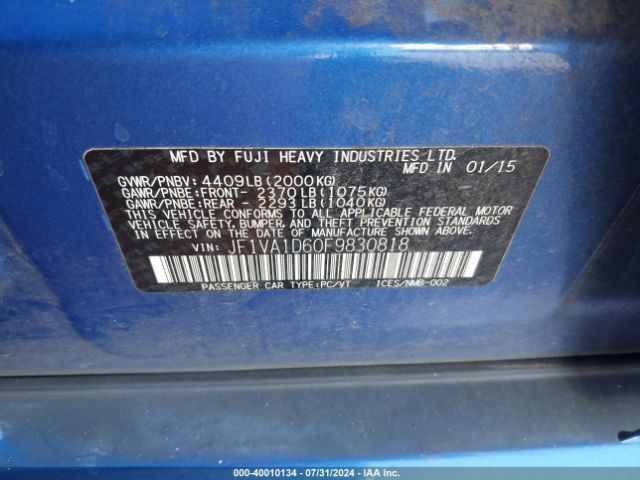 JF1VA1D60F9830818 Subaru Wrx Premium